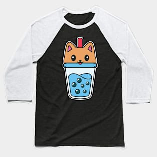 Funny Boba Cat Kawaii Cat Bubble Tea Lover Gift Baseball T-Shirt